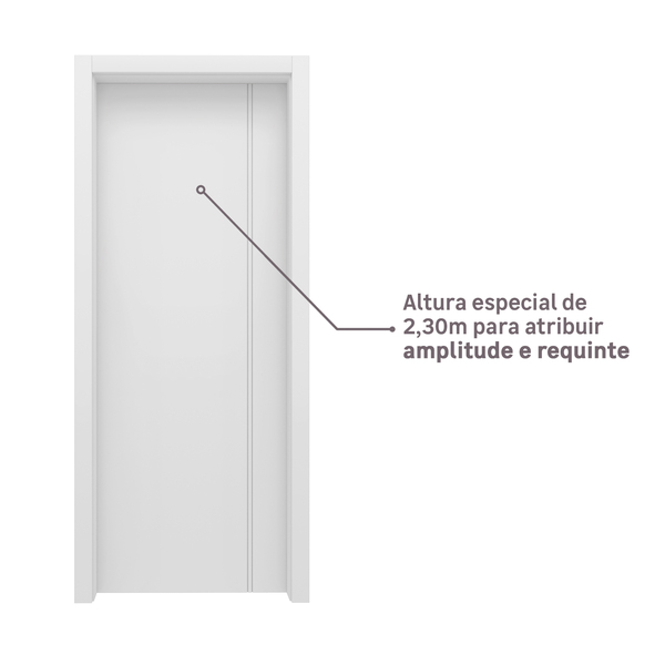 Kit de Porta de Madeira com Batente, da Ipumirim: Altura especial de 2,30m para atribuir amplitude e requinte