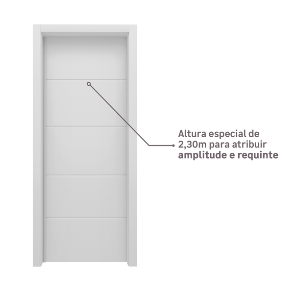 Kit de Porta de Madeira com Batente, da Ipumirim: Altura especial de 2,30m para atribuir amplitude e requinte