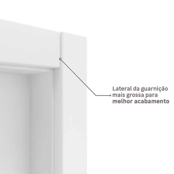 Kit de Porta de Madeira com Batente, da Ipumirim: Lateral da guarnição mais grossa para melhor acabamento
