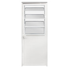 Porta de Giro Basculante e Lambri Alumínio Pintado Branco 2,10x0,80m Lado Direito Linha Home 3A Alumínio