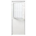 Porta de Giro Postigo e Lambri Alumínio Pintado Branco 2,10x0,80m Lado Esquerdo Linha Home 3A Alumínio