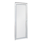 Porta de Giro com Visor Alumínio Pintado Branco com Vidro Opaco 2,14x0,86m Lado Esquerdo Linha Vivace Artens