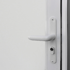 Porta de Giro com Visor Alumínio Pintado Branco com Vidro Opaco 2,14x0,86m Lado Esquerdo Linha Vivace Artens