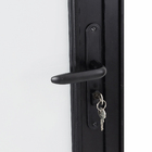 Porta com Visor de Giro Alumínio Preto com Vidro Opaco 2,14x0,86m Lado Direito Linha Vivace Artens