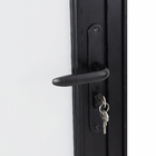 Porta com Visor de Giro Alumínio Preto com Vidro Opaco 2,14x0,86m Lado Esquerdo Linha Vivace Artens