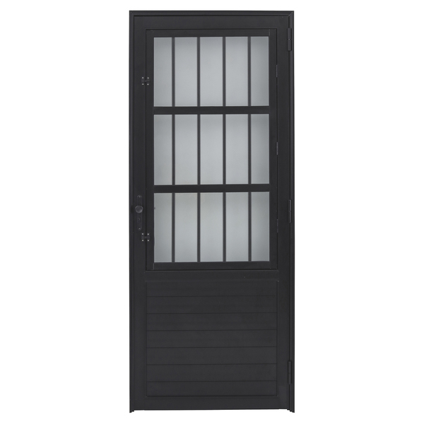 Porta Postigo de Giro Alumínio Preto com Vidro Mini Boreal 2,14x0,86m Lado Esquerdo Linha Vivace Artens