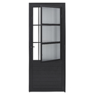 Porta Postigo de Giro Alumínio Preto com Vidro Mini Boreal 2,14x0,96m Lado Esquerdo Linha Vivace Artens