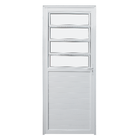 Porta Basculante de Giro Alumínio Branco com Vidro Mini Boreal 2,14x0,96m Lado Esquerdo Linha Vivace Artens