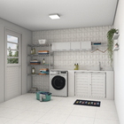 Porta Basculante de Giro Alumínio Branco com Vidro Mini Boreal 2,14x0,96m Lado Esquerdo Linha Vivace Artens