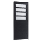 Porta Basculante de Giro Alumínio Preto com Vidro Mini Boreal 2,14x0,96m Lado Esquerdo Linha Vivace Artens