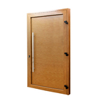 Porta Lambril de Giro Alumínio Amadeirada com Fechadura Multiponto 2,15x1,20m Lado Esquerdo Linha Sociale 3A Alumínio