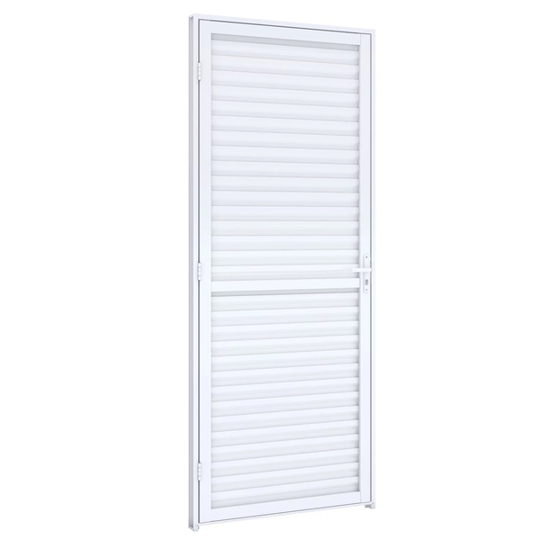 Porta de Giro Laminada Metal Alumínio Direito 2,15x0,75m Ullian