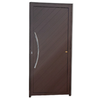 Porta de Giro Lambri Alumínio Pintado Corten Texturizado com Puxador Lado Esquerdo 2,10x1,00m Brimak