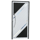 Porta de Giro Lambri Alumínio Pintado Preto Acetinado e Branco com Puxador Lado Esquerdo 2,10x0,90m Brimak