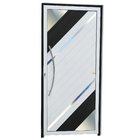 Porta de Giro Lambri Alumínio Pintado Preto Acetinado e Branco com Puxador Lado Esquerdo 2,10x1,00m Brimak