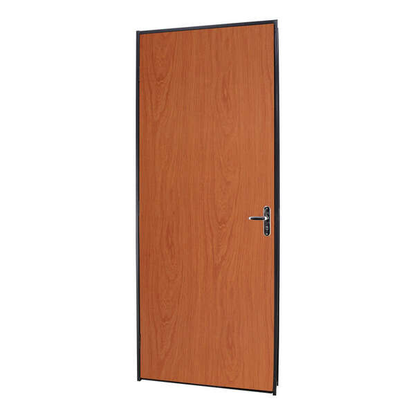 Porta De Giro C/ Batente De Aço E Folha Em Duraplac Mogno 215