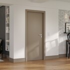 Kit Porta de Madeira de Giro Direito e Esquerdo Cappucino 210x100cm com Batente 7,5 a 15cm Vivace Plus Artens