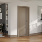 Kit Porta de Madeira de Giro Direito e Esquerdo Cappucino Line 210x90cm com Batente 12 a 19cm Vivace Plus Artens