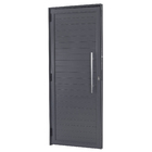 Porta Lambri de Giro 1 Folha Alumínio Pintado Cinza com Puxador 2,14x0,86m Lado Esquerdo Linha Vivace Artens