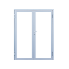 Porta de Giro com Vidro 2 Folhas Alumínio Pintado Branco Sob Medida Linha 25 OGB Esquadrias