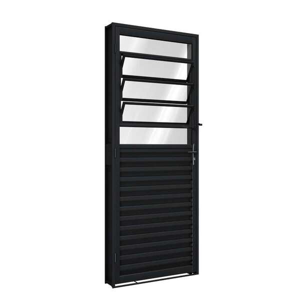 Porta De Giro De Aço Com Báscula 215 X 85 X 6,5 Cm Preto Dire