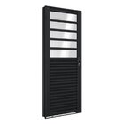 Porta De Giro De Aço Com Travessa 215 X 85 X 12 Cm Preto Esqu