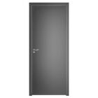 Porta de Madeira de Giro Direito e Esquerdo Cinza Lisa 210x60cm Sólida com Batente WPC 14 a 18cm Laca PU Pinhal