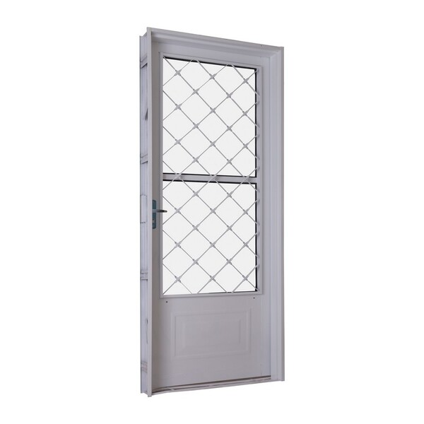 Porta De Giro Em Aço 215 X 85 X 12 Cm Com Grade E Postigo Esq