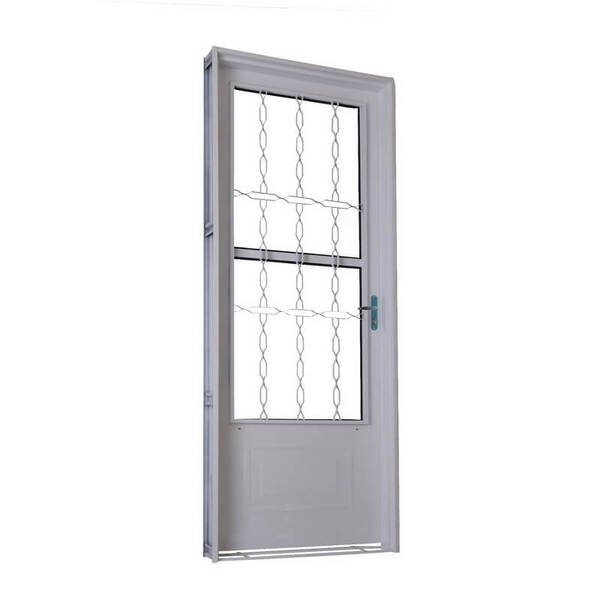 Porta De Giro Em Aço 215 X 85 X 14 Cm Postigo Esquerda Grade