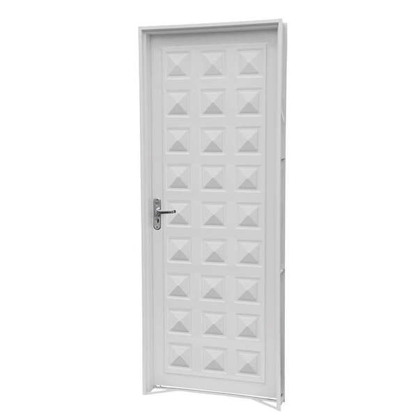 Porta De Giro Em Aço Branco 215x84x6 Cm Esquerda Ideal Crv