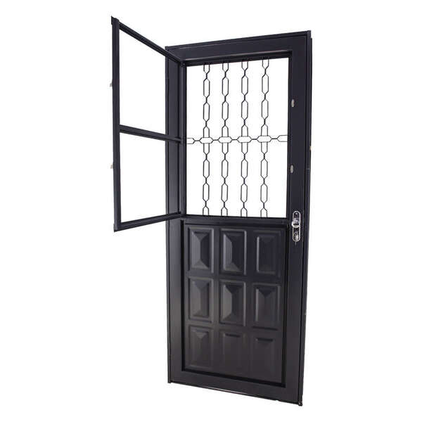 Porta De Giro Em Aço Primer Mista 215x87x12 Cm Grade Elo Esqu