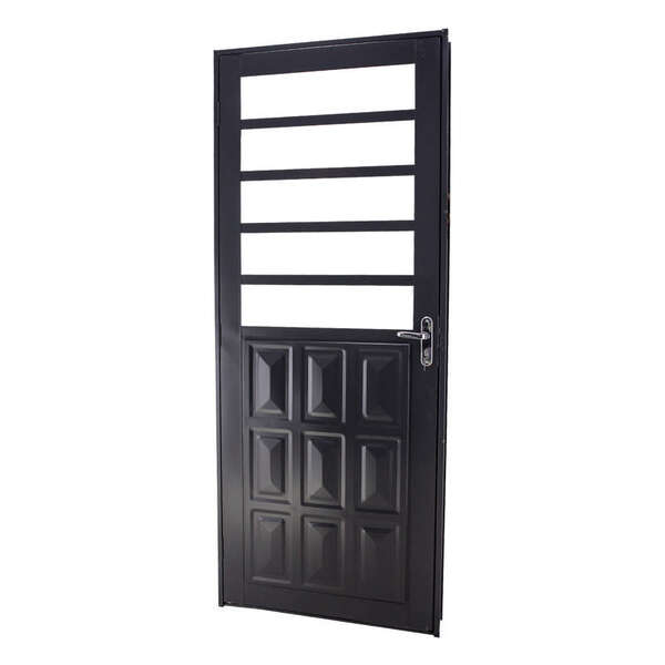 Porta De Giro Em Aço Primer Mista Almofada 215x87x6 Cm Esquer