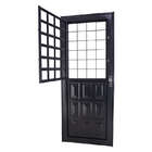 Porta De Giro Em Aço Primer Mista C/ Postigo 215x87x12 Cm Gra