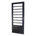 Porta De Giro Em Aço Primer Vidro Horizontal 215x87x6 Cm Esqu