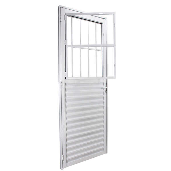 Porta De Giro Em Alumínio Branco 210x80x3 Cm Esquerda Vls Cla