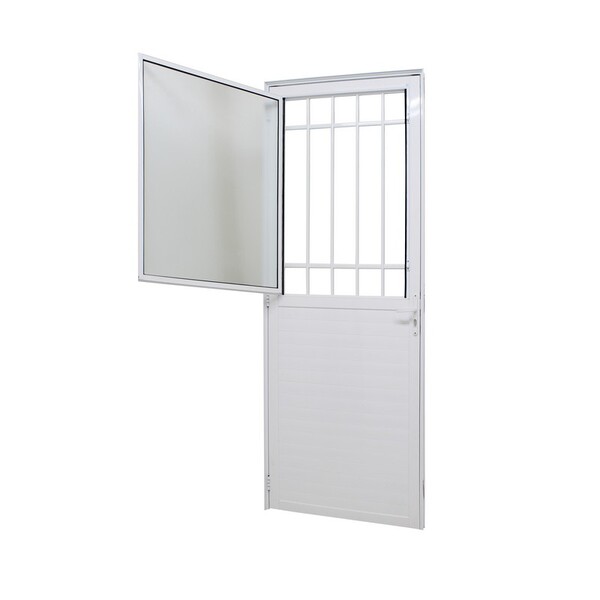 Porta De Giro Em Alumínio Branco Caribe Max 215x90x6cm Esquer