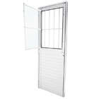 Porta De Giro Em Alumínio Lambri Branco 215x80x4 Cm Vmb Com G