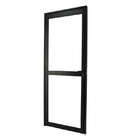 Porta De Giro Em Alumínio Preto 2 Vidros 210x90x4 Cm Direita