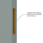 Kit Porta de Madeira de Giro Direito e Esquerdo Grafite 210x100cm com Batente 7,5 a 16cm Vivace Plus Artens