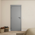 Kit Porta de Madeira de Giro Direito e Esquerdo Grafite 210x70cm com Batente 7,5 a 16cm Vivace Plus Artens