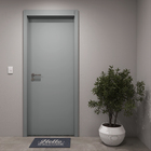 Kit Porta de Madeira de Giro Direito e Esquerdo Grafite 210x70cm com Batente 7,5 a 16cm Vivace Plus Artens