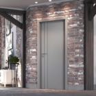 Kit Porta de Madeira de Giro Direito e Esquerdo Grafite Line 210x100cm com Batente 12 a 19cm Vivace Plus Artens