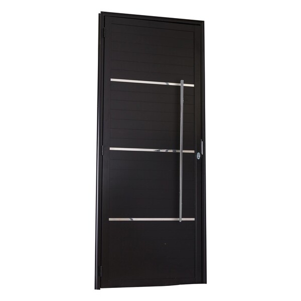 Porta De Giro Lambri Em Alumínio 215 X 104 X 6 Cm Puxador E F