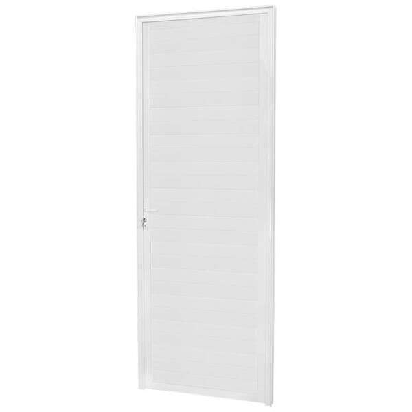 Porta De Giro Lambri Em Alumínio Branco 215x80x4 Cm Esquerda