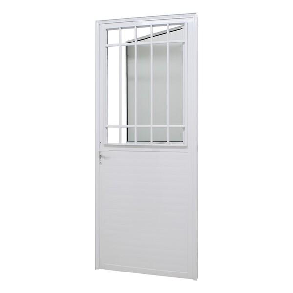 Porta De Giro Lambril Em Alumínio Branco Caribe Max 215x80x6c