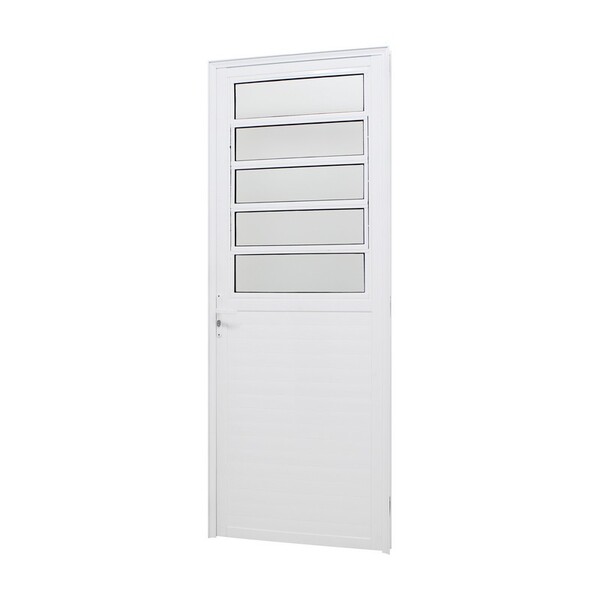 Porta De Giro Lambril Em Alumínio Branco Caribe Max 215x80x6c