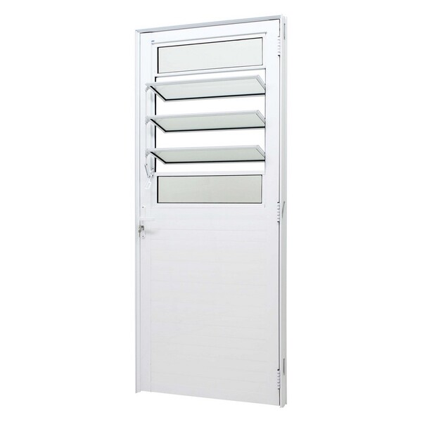 Porta De Giro Lambril Em Alumínio Branco Perfecta Max 215x80x