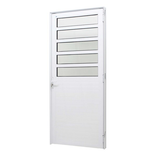 Porta De Giro Lambril Em Alumínio Branco Perfecta Max 215x90x