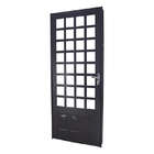 Porta De Giro Quadriculada Em Aço Primer 215x87x12 Cm Esquerd