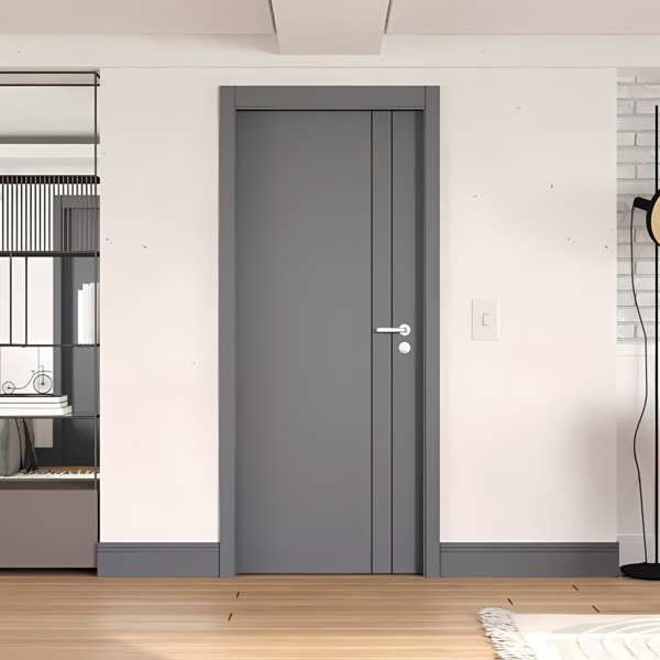 Kit Porta de Madeira de Giro Direito e Esquerdo Urban Line 210x60cm com Batente 12 a 19cm Vivace Plus Artens